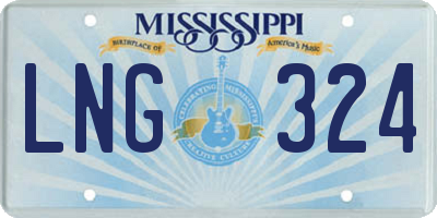 MS license plate LNG324