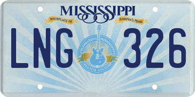 MS license plate LNG326