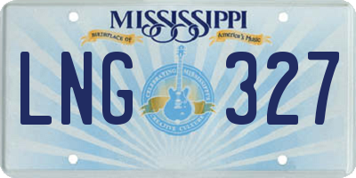 MS license plate LNG327