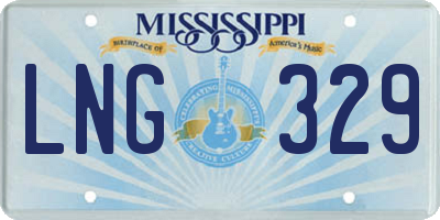 MS license plate LNG329