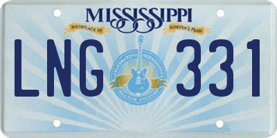 MS license plate LNG331