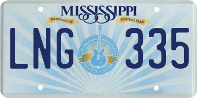 MS license plate LNG335