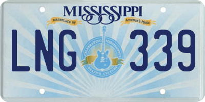 MS license plate LNG339