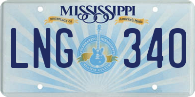 MS license plate LNG340