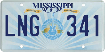 MS license plate LNG341