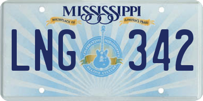 MS license plate LNG342