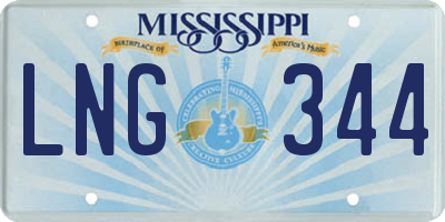 MS license plate LNG344