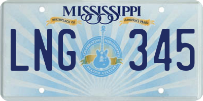 MS license plate LNG345