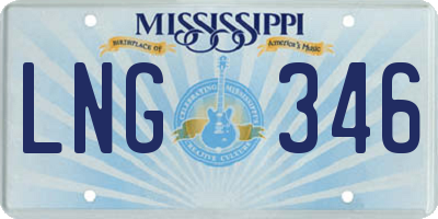 MS license plate LNG346