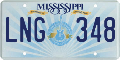 MS license plate LNG348