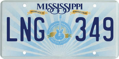 MS license plate LNG349