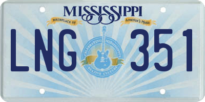 MS license plate LNG351