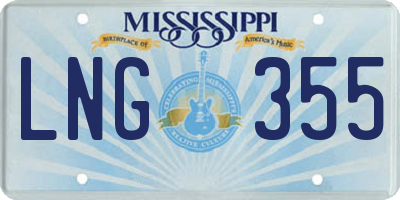 MS license plate LNG355