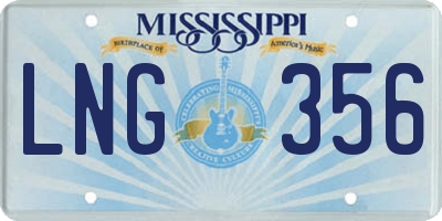 MS license plate LNG356