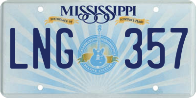 MS license plate LNG357