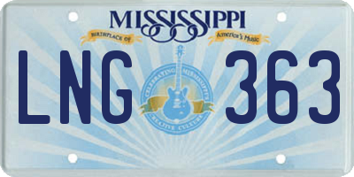 MS license plate LNG363