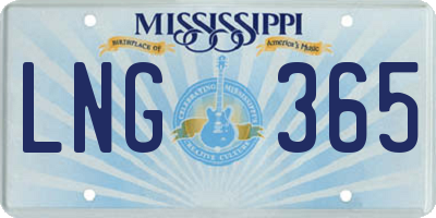 MS license plate LNG365