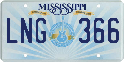 MS license plate LNG366
