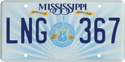 MS license plate LNG367