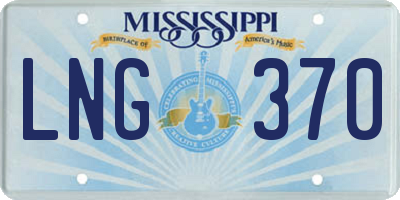 MS license plate LNG370