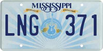 MS license plate LNG371