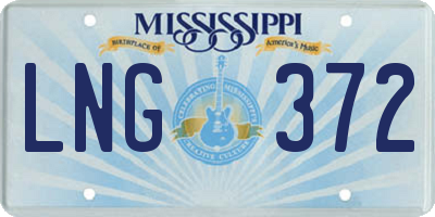 MS license plate LNG372