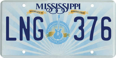 MS license plate LNG376