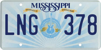 MS license plate LNG378