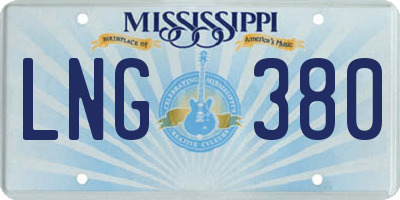 MS license plate LNG380
