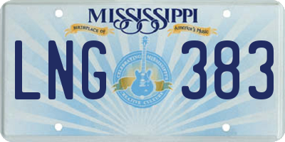 MS license plate LNG383