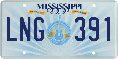MS license plate LNG391
