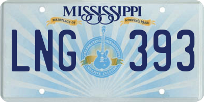 MS license plate LNG393