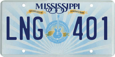 MS license plate LNG401