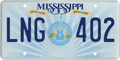MS license plate LNG402
