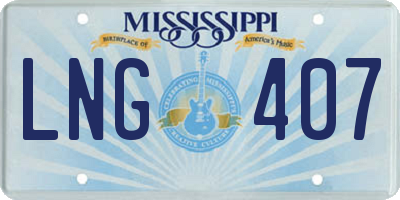 MS license plate LNG407