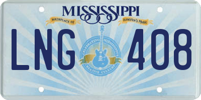 MS license plate LNG408