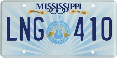 MS license plate LNG410