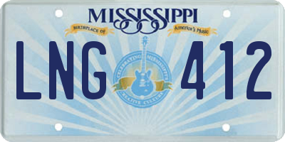 MS license plate LNG412