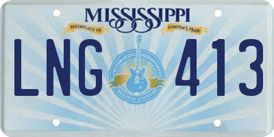 MS license plate LNG413