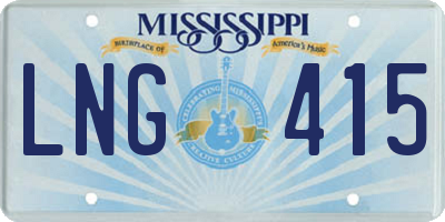 MS license plate LNG415