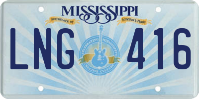 MS license plate LNG416