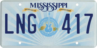 MS license plate LNG417