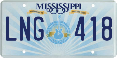 MS license plate LNG418