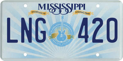 MS license plate LNG420