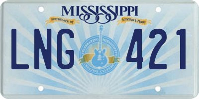 MS license plate LNG421