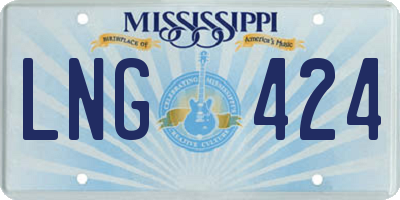 MS license plate LNG424