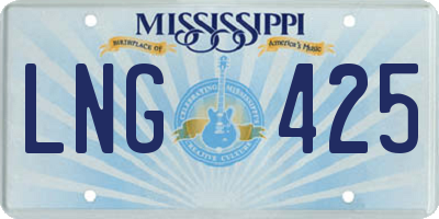 MS license plate LNG425
