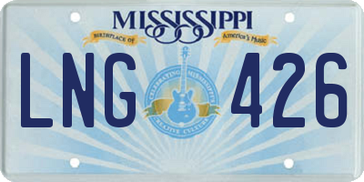 MS license plate LNG426