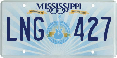 MS license plate LNG427