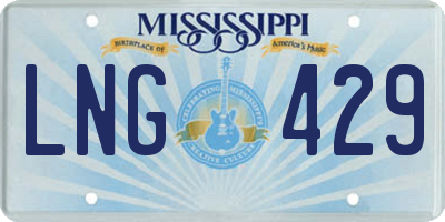 MS license plate LNG429